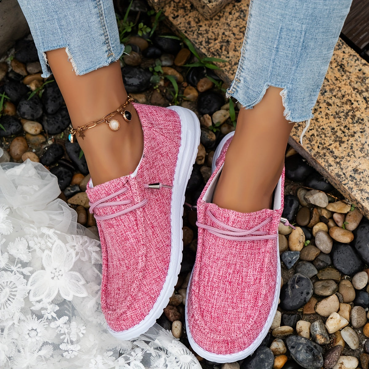 Damen leichte Sneaker mit rutschfester Sohle