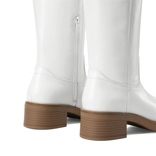 Damen Kniestiefel mit eckiger Zehenpartie und Reißverschluss
