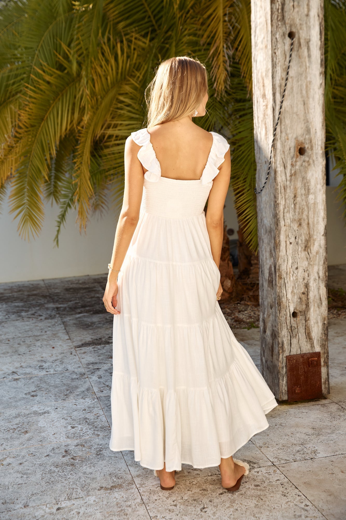 Damen Maxikleid in Weiß