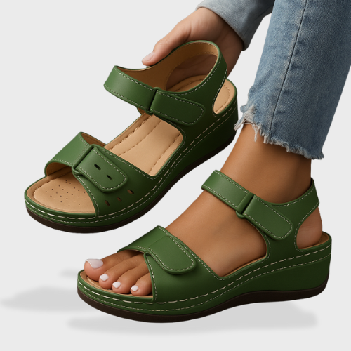 Damen orthopädische Ledersandalen mit Fußbett