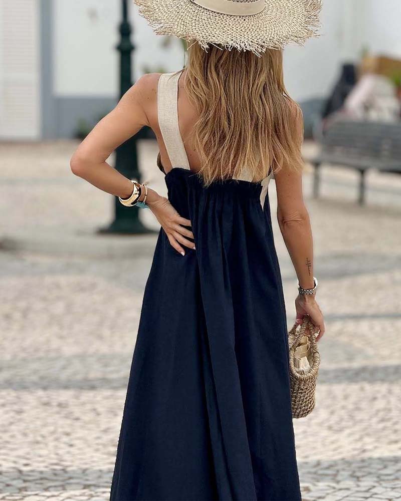 Damen Maxikleid mit gekreuztem Ausschnitt