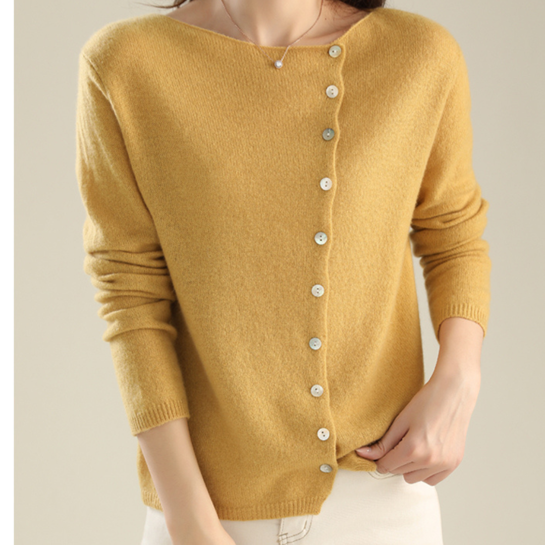 Damen Sweater mit Knopfleiste