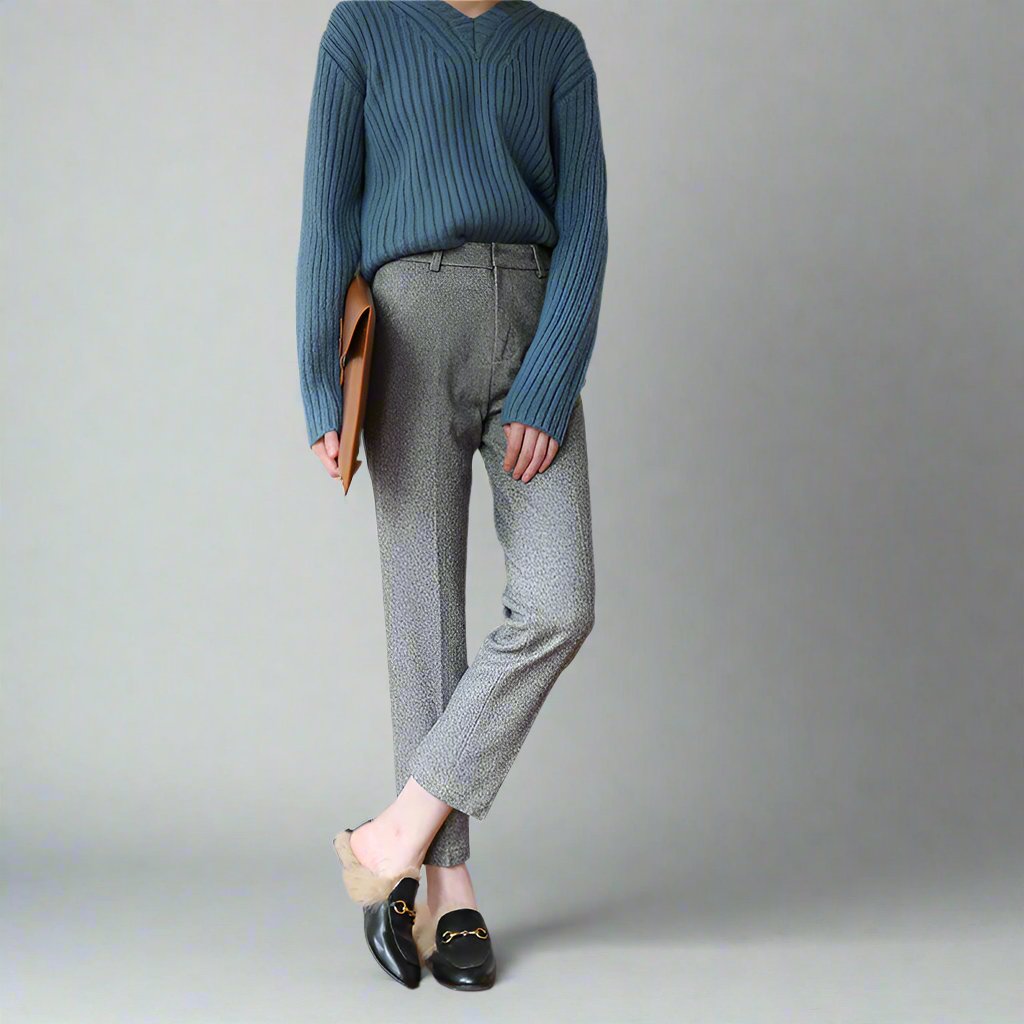 Damen Wollmix-Hose mit hohem Bund