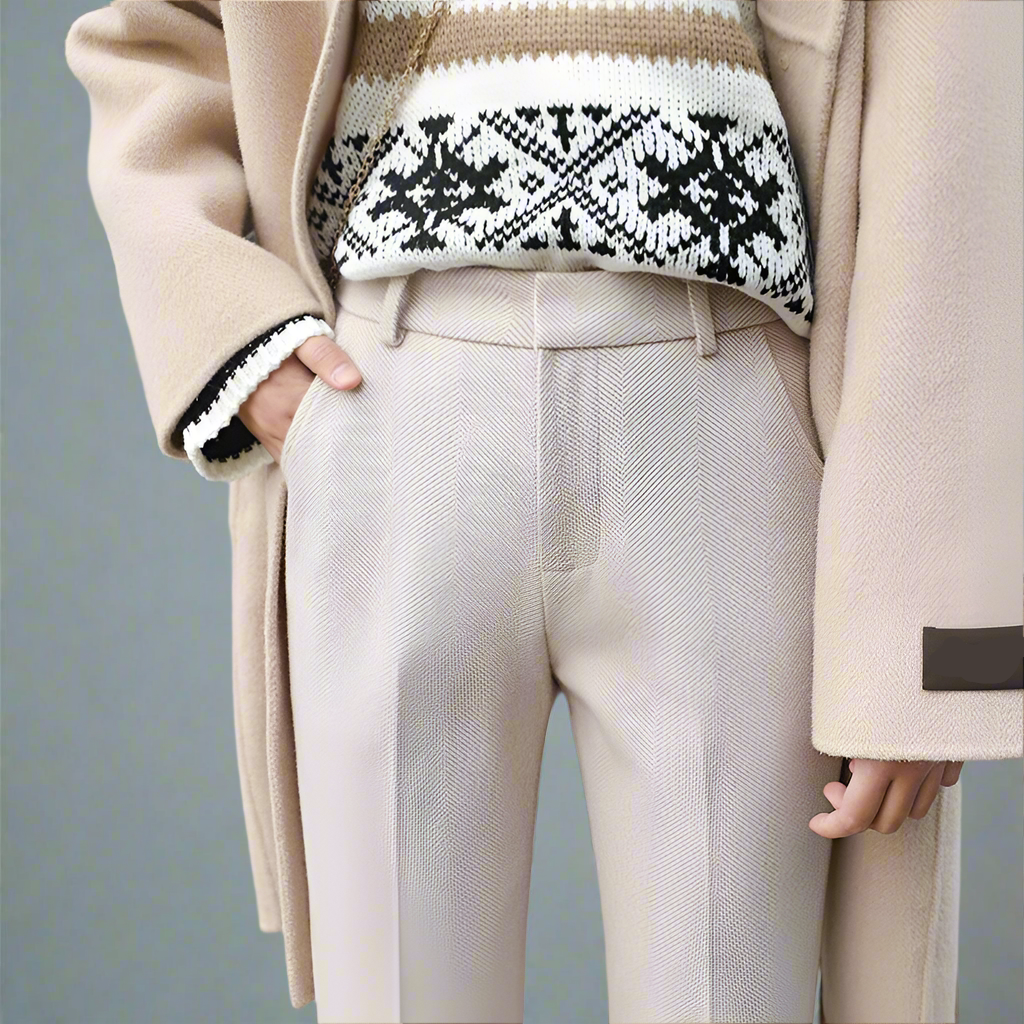 Damen Wollmix-Hose mit hohem Bund