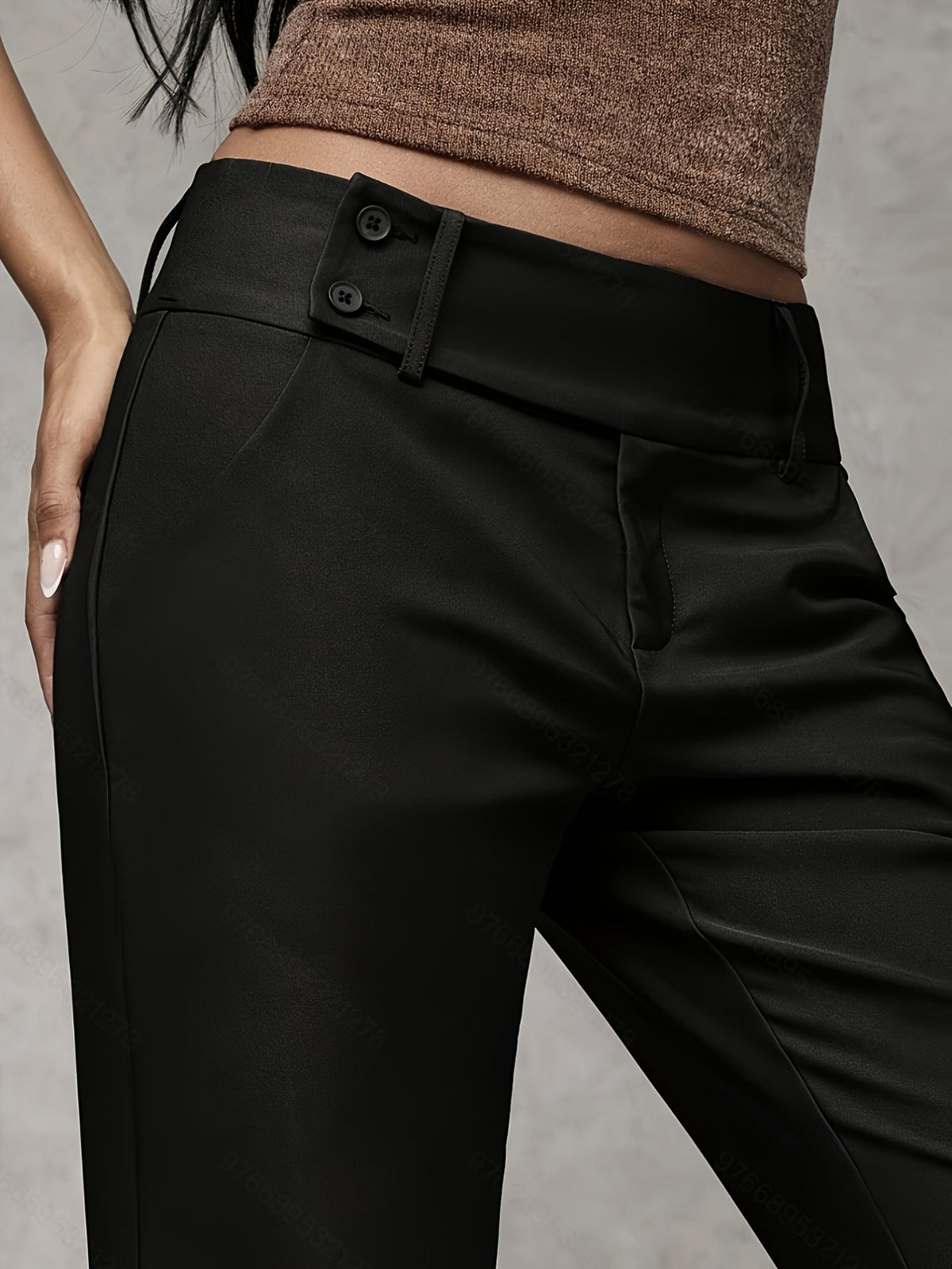 Damen hochtaillierte Hose mit geradem Bein