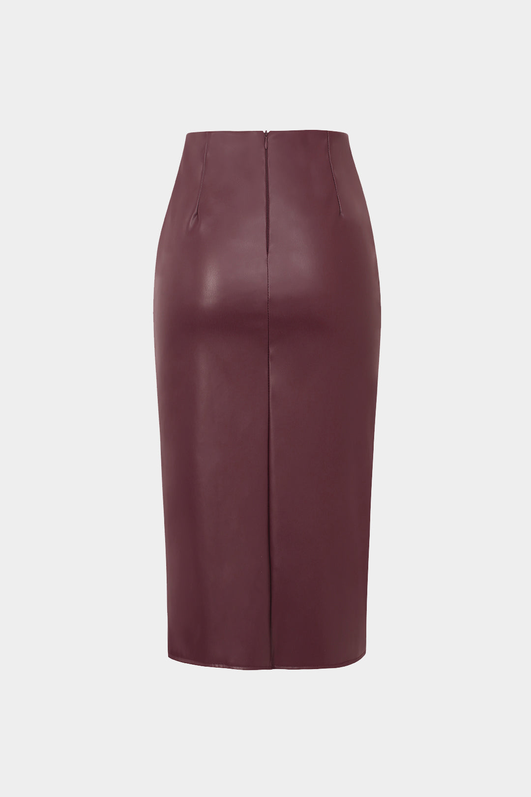 Damen figurbetonter Midirock im Leder-Look