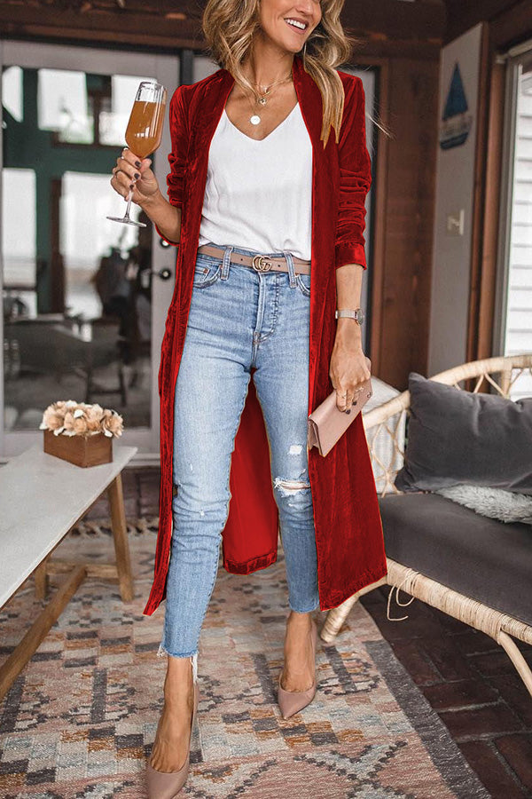 Damen Kimono-Mantel aus Samt