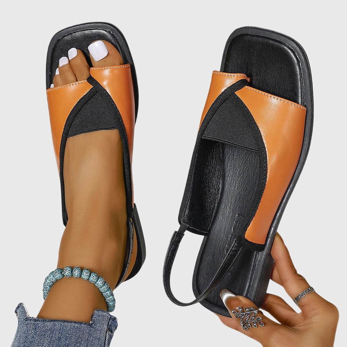 Damen Sandalen mit flacher Sohle