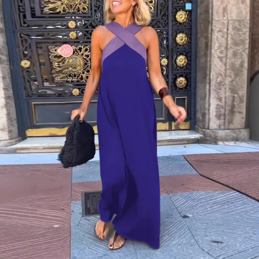 Damen Maxikleid mit gekreuztem Ausschnitt