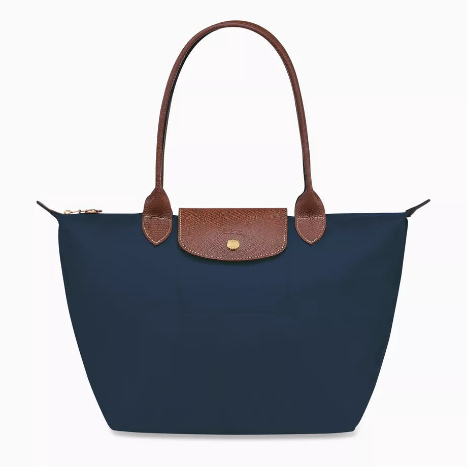 Damen faltbare Nylon Tote Bag in Marineblau