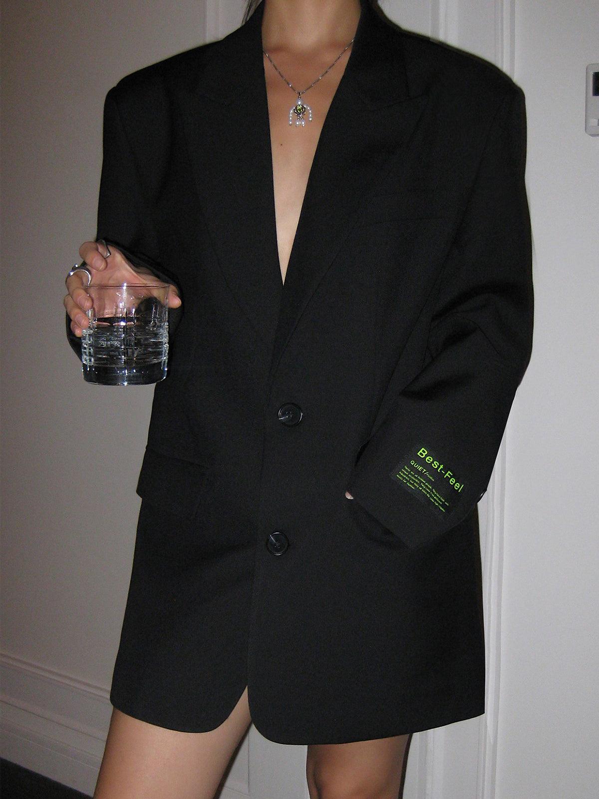Damen Oversized-Blazer mit klassischem Reverskragen