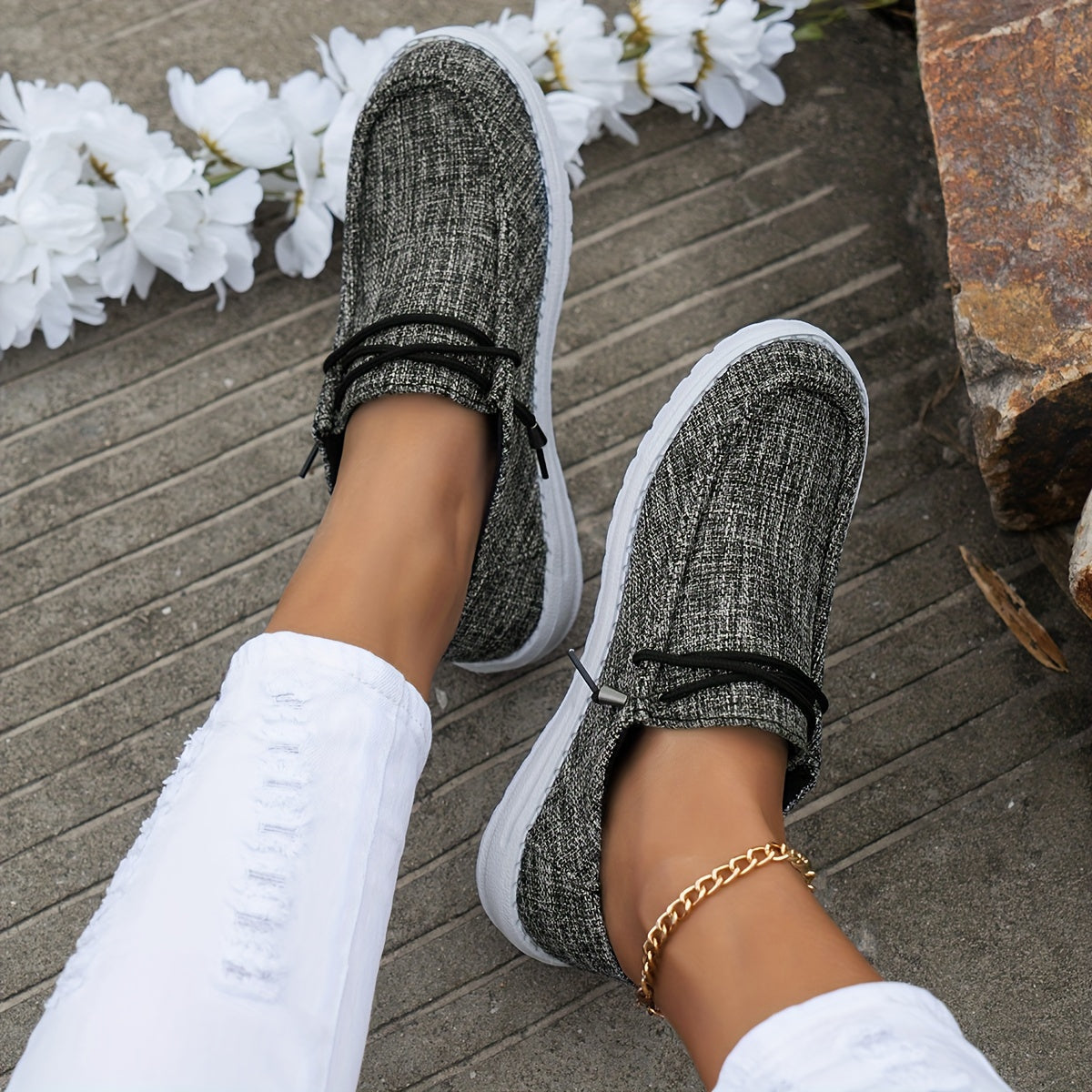 Damen leichte Sneaker mit rutschfester Sohle