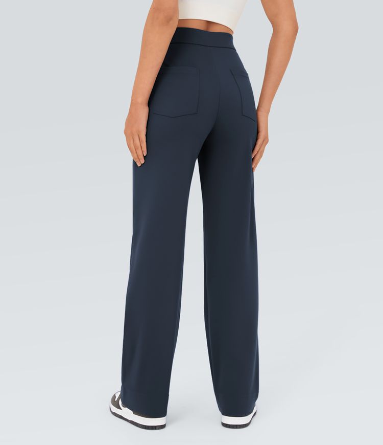 Damen Bürohose mit hoher Taille und Taschen