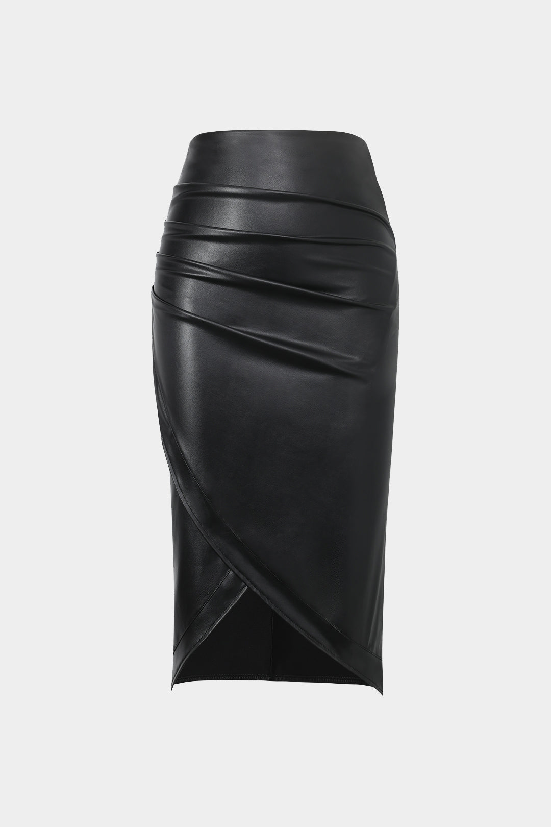 Damen figurbetonter Midirock im Leder-Look