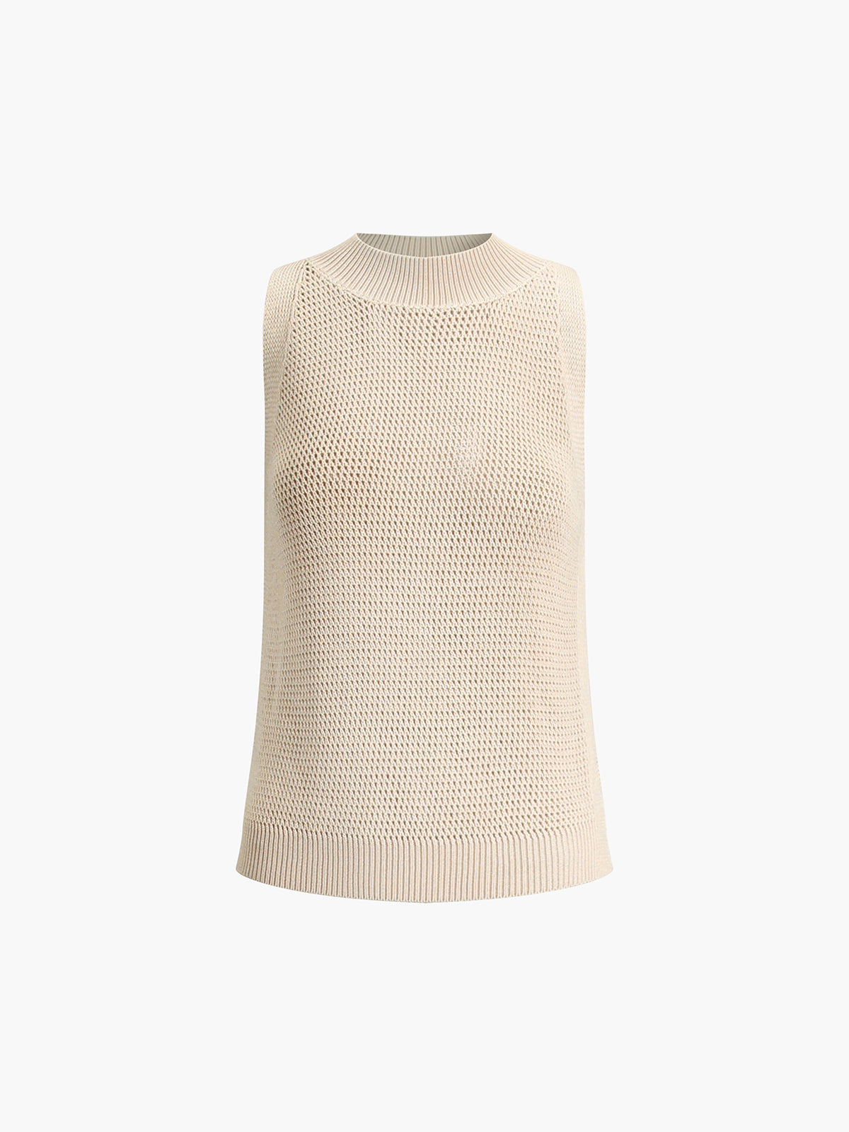 Damen Tanktop Strick Durchbrochen