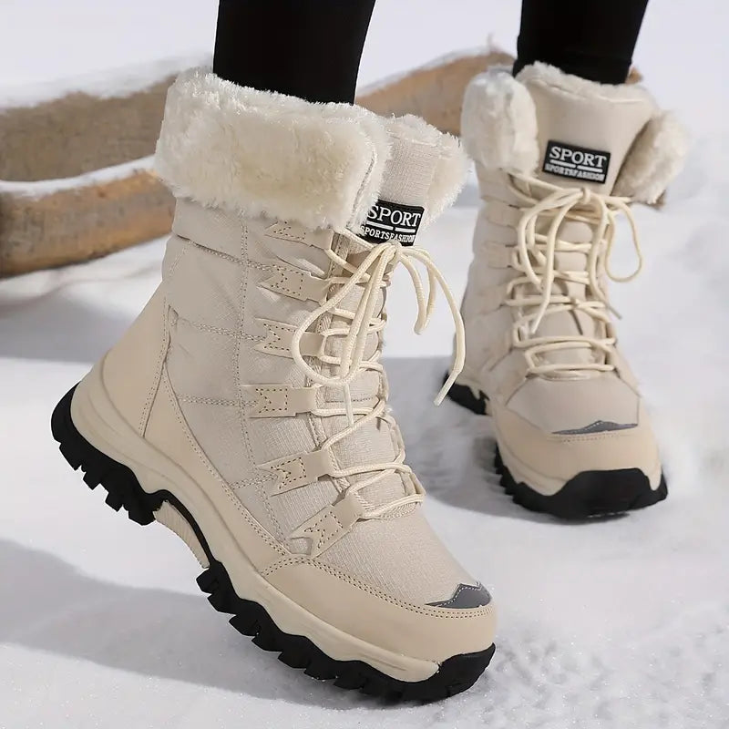 Damen Winterstiefel mit wasserdichtem Obermaterial und Schnürung