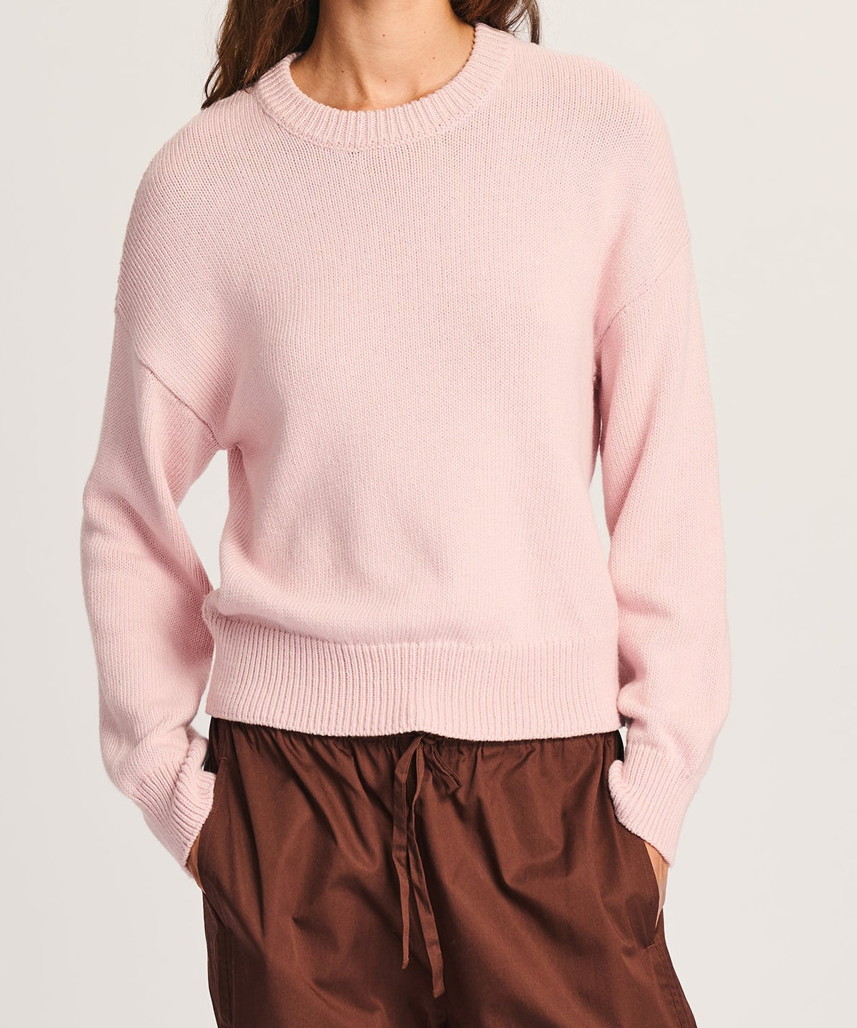 Damen Strickpullover mit Rundhalsausschnitt in lockerer Passform