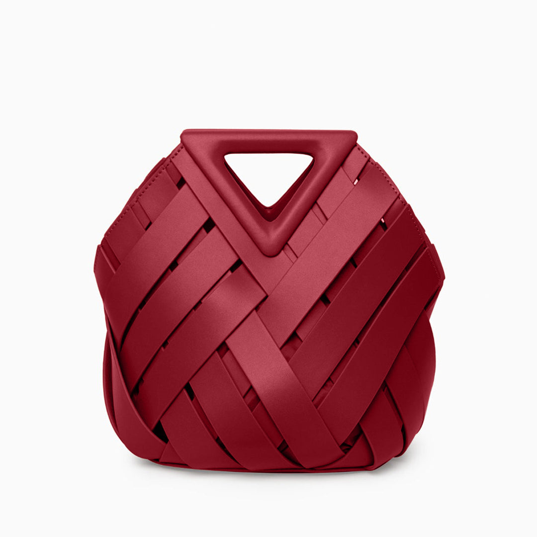 Damen Handtasche mit Flecht-Design und Dreieckshenkel