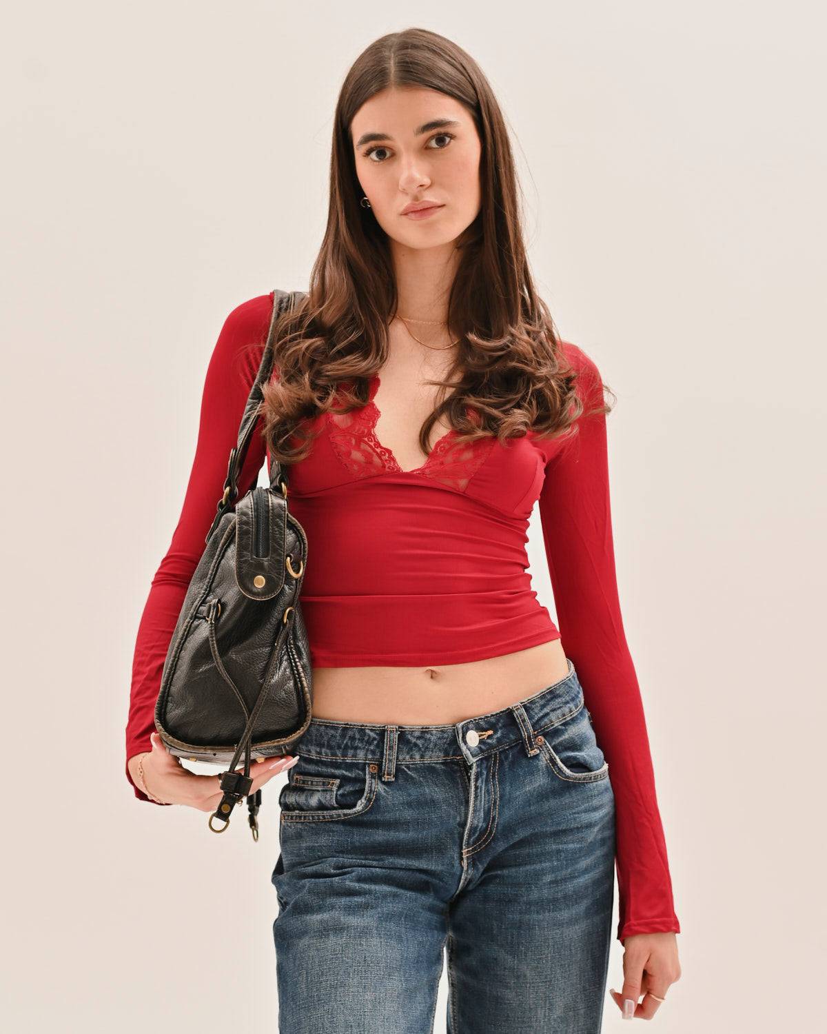Damen Handtasche mit zwei Henkeln und Schulterriemen