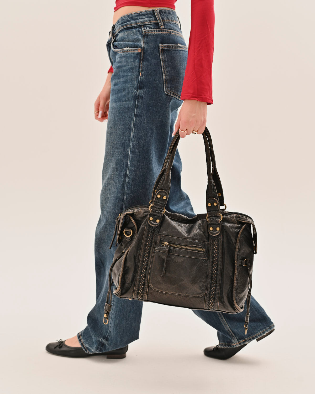 Damen Handtasche mit zwei Henkeln und Schulterriemen
