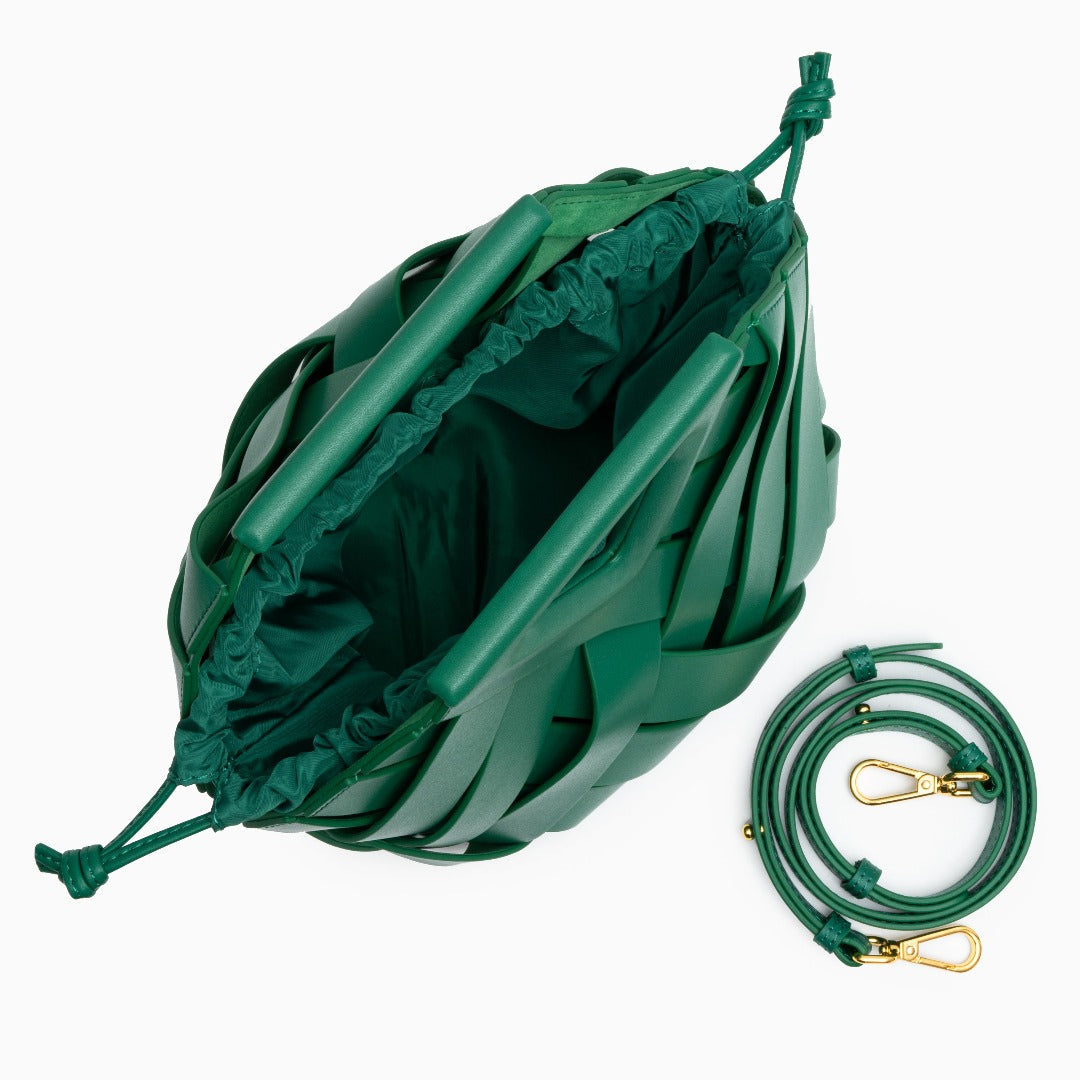 Damen Handtasche mit Flecht-Design und Dreieckshenkel
