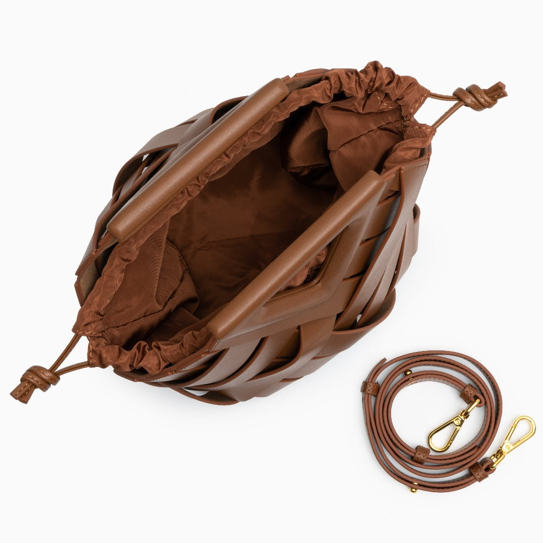 Damen Handtasche mit Flecht-Design und Dreieckshenkel