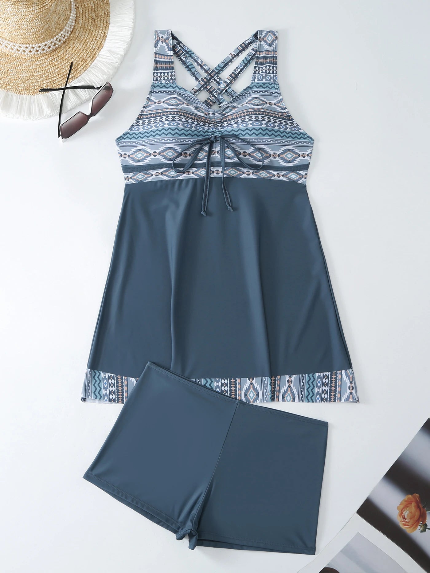Damen Badekleid Tunnelzug Schnelltrocknend