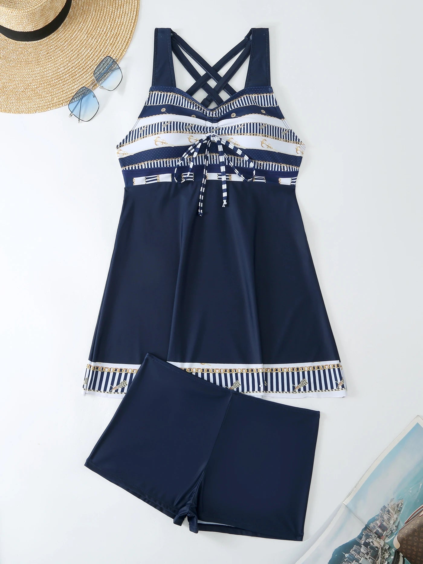 Damen Badekleid Tunnelzug Schnelltrocknend