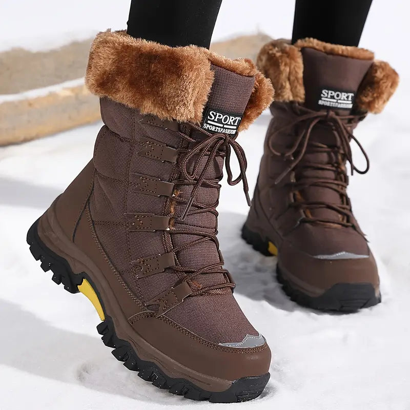 Damen Winterstiefel mit wasserdichtem Obermaterial und Schnürung