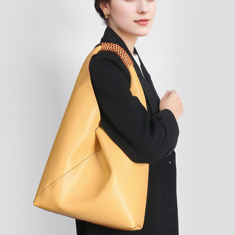 Damen weiche Hobo Bag mit geflochtenem Henkel