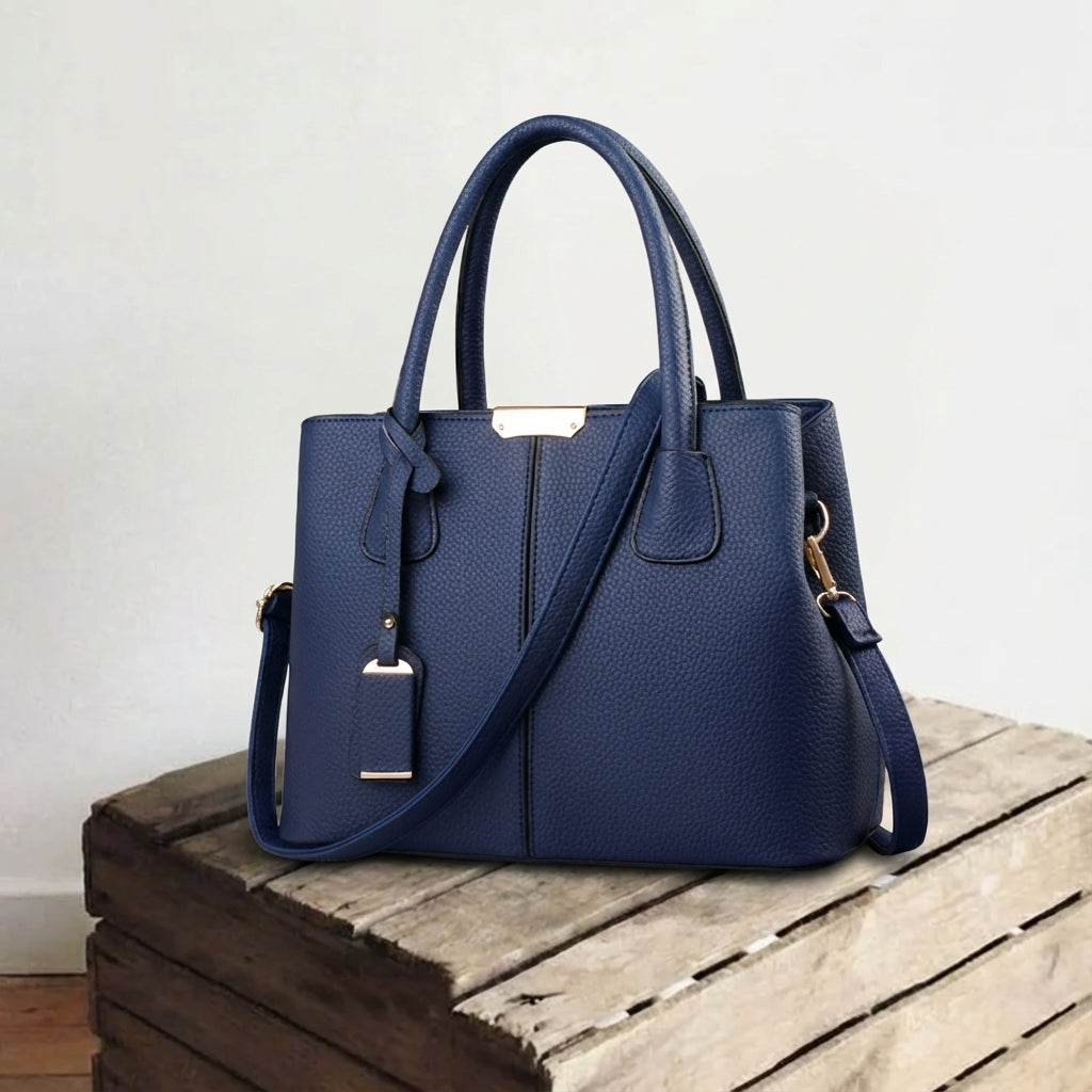 Damen Schultertasche mit Reißverschlussfach und Steckfächern