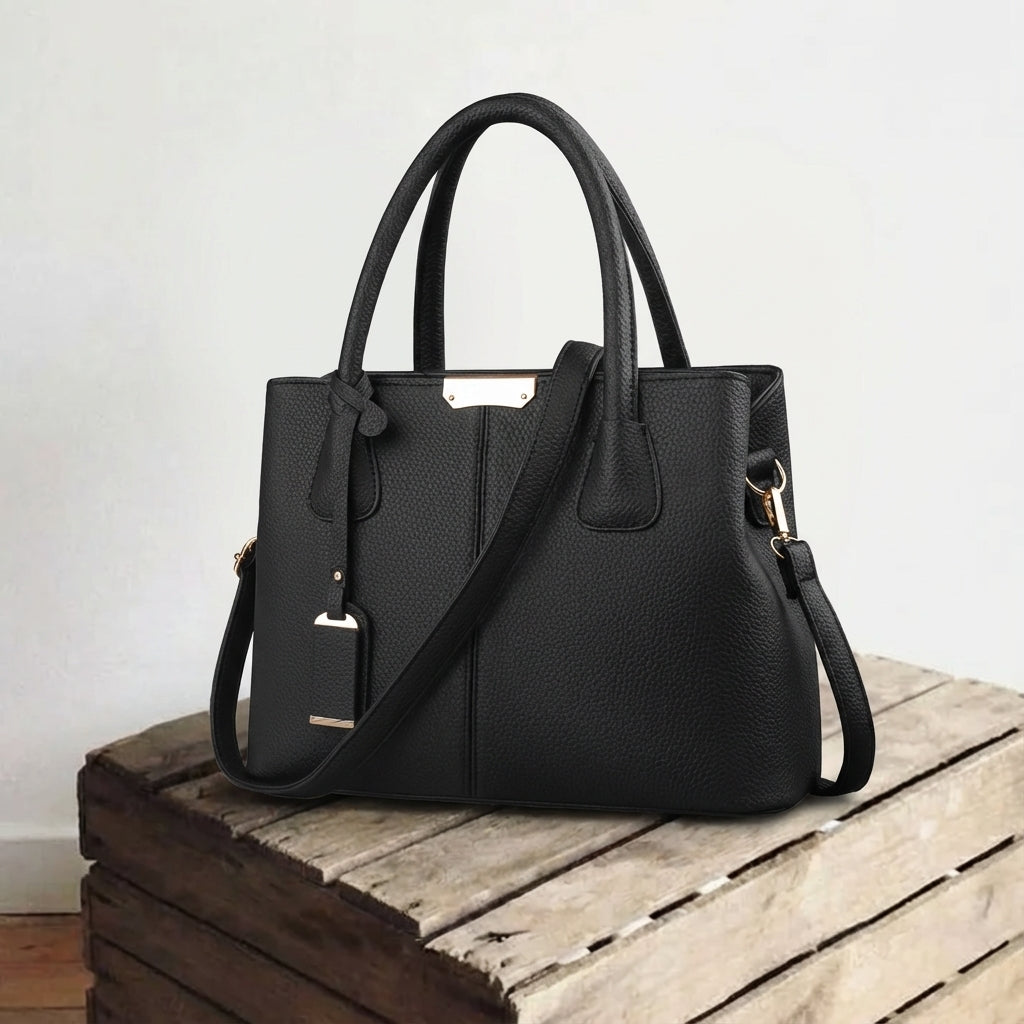 Damen Schultertasche mit Reißverschlussfach und Steckfächern