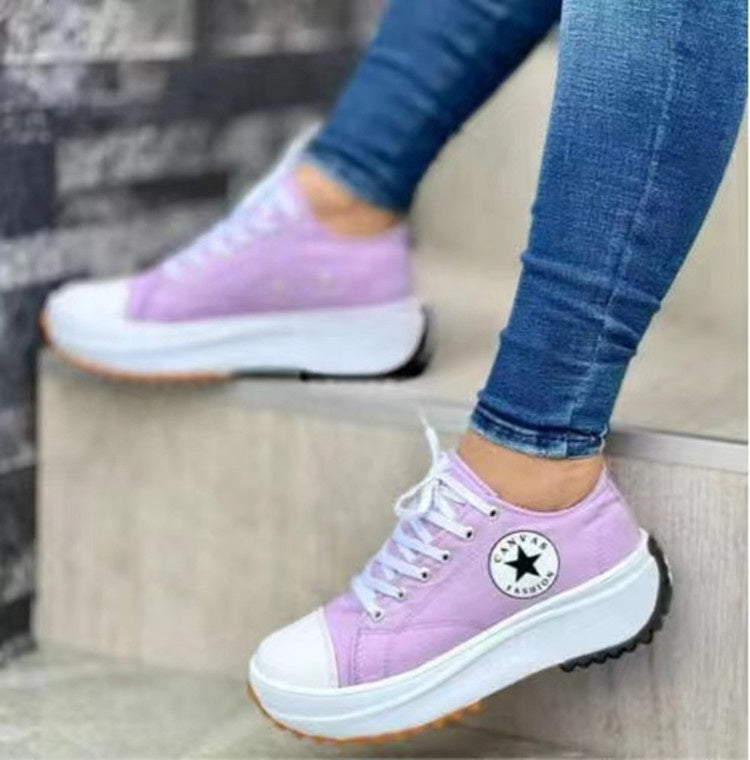 Damen Sneaker mit dicker rutschfester Sohle