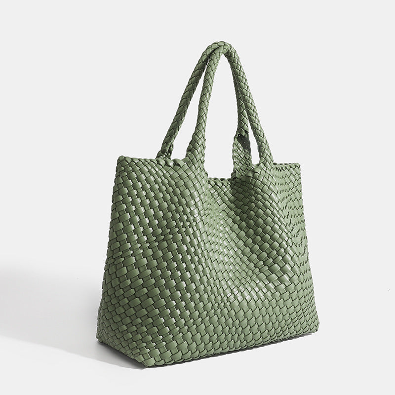 Damen strukturierte Tote Bag mit Flecht-Design
