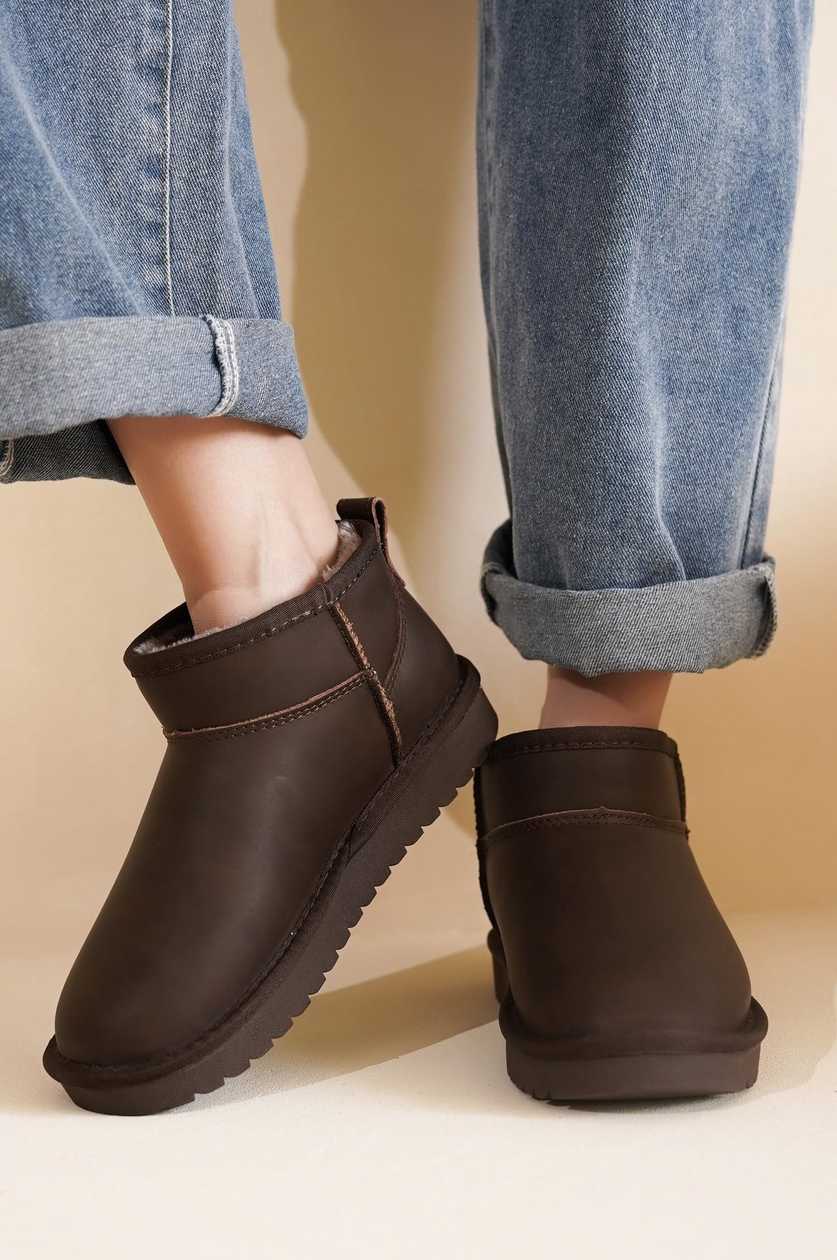 Damen wasserabweisende Winterstiefeletten mit warmem Innenfutter
