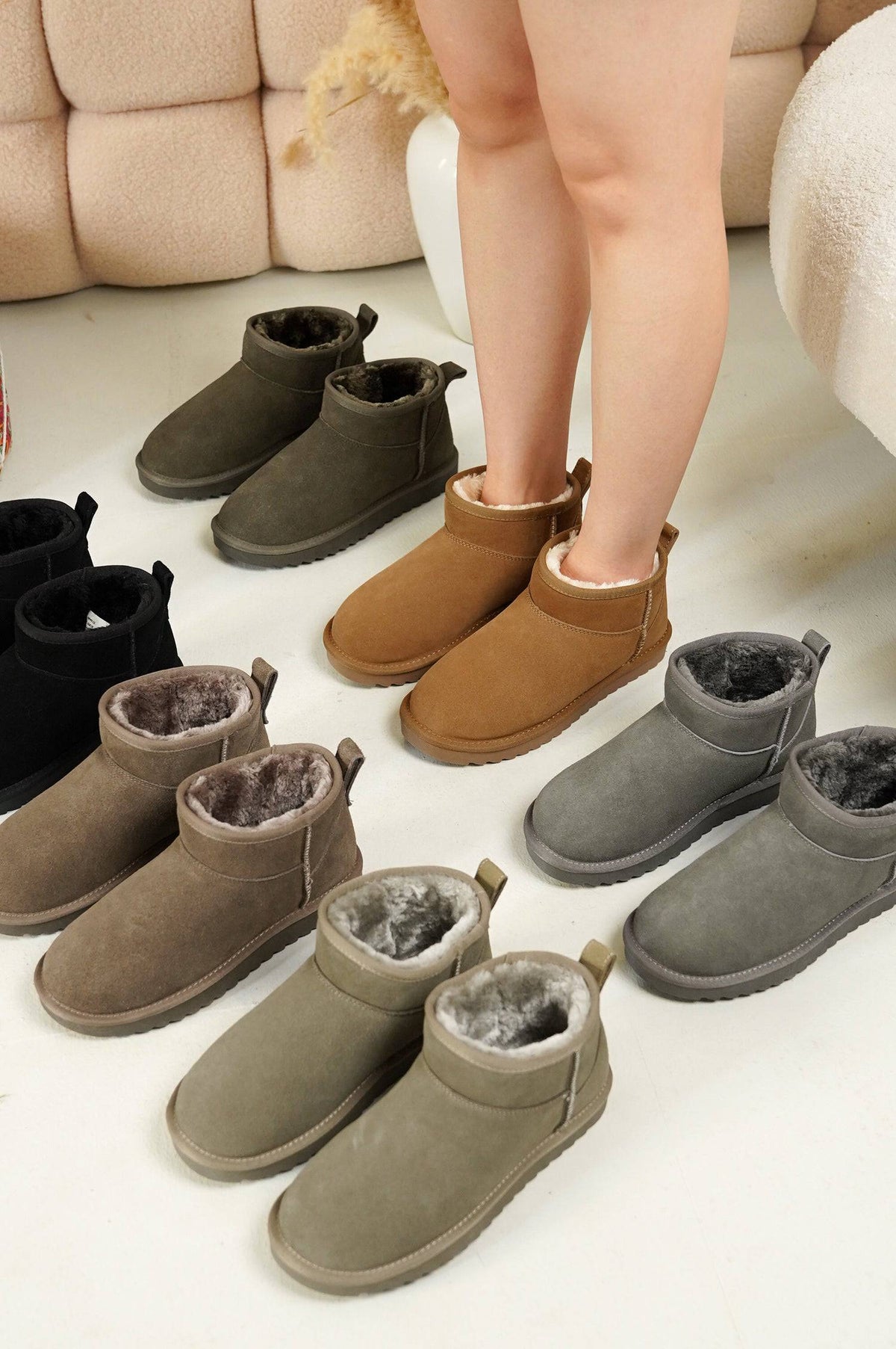 Damen wasserabweisende Winterstiefeletten mit warmem Innenfutter