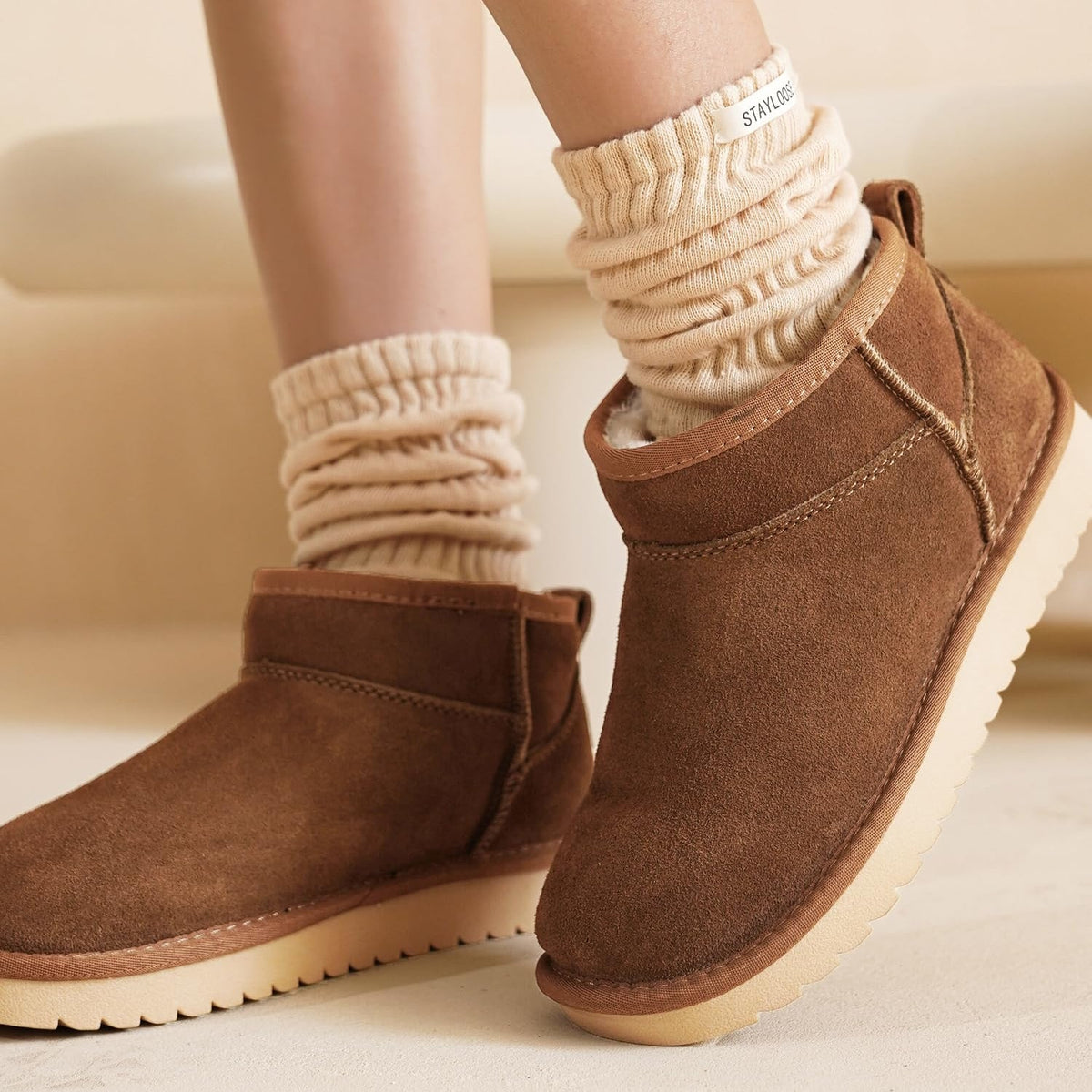 Damen wasserabweisende Winterstiefeletten mit warmem Innenfutter
