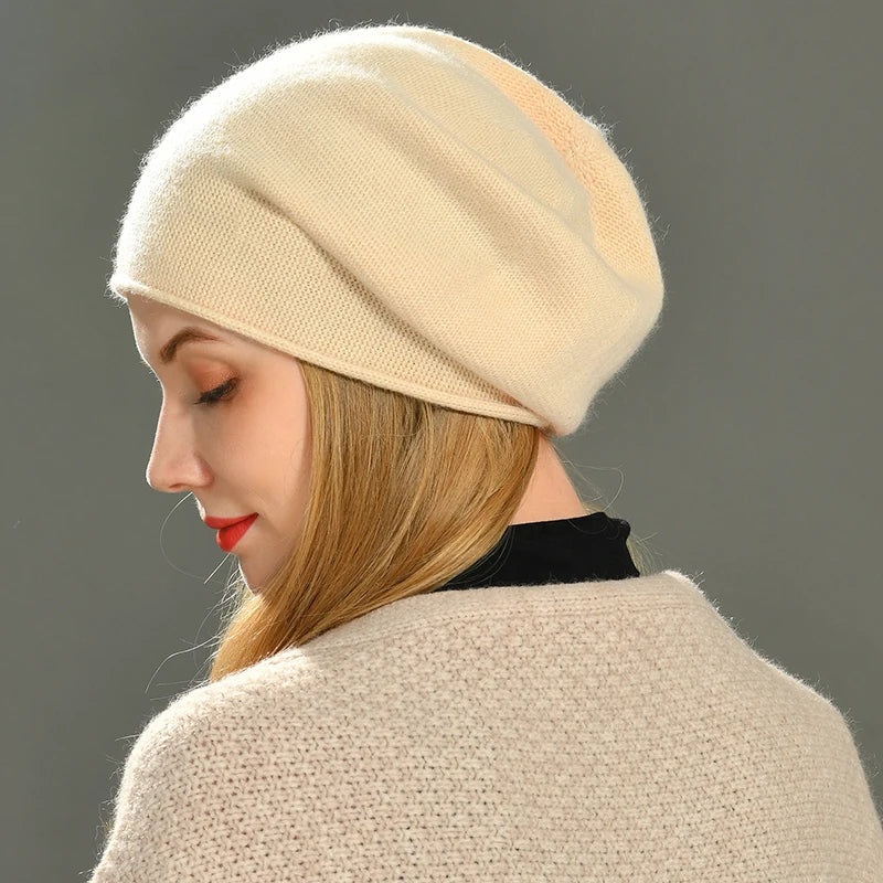 Damen Beanie mit Rippstrick