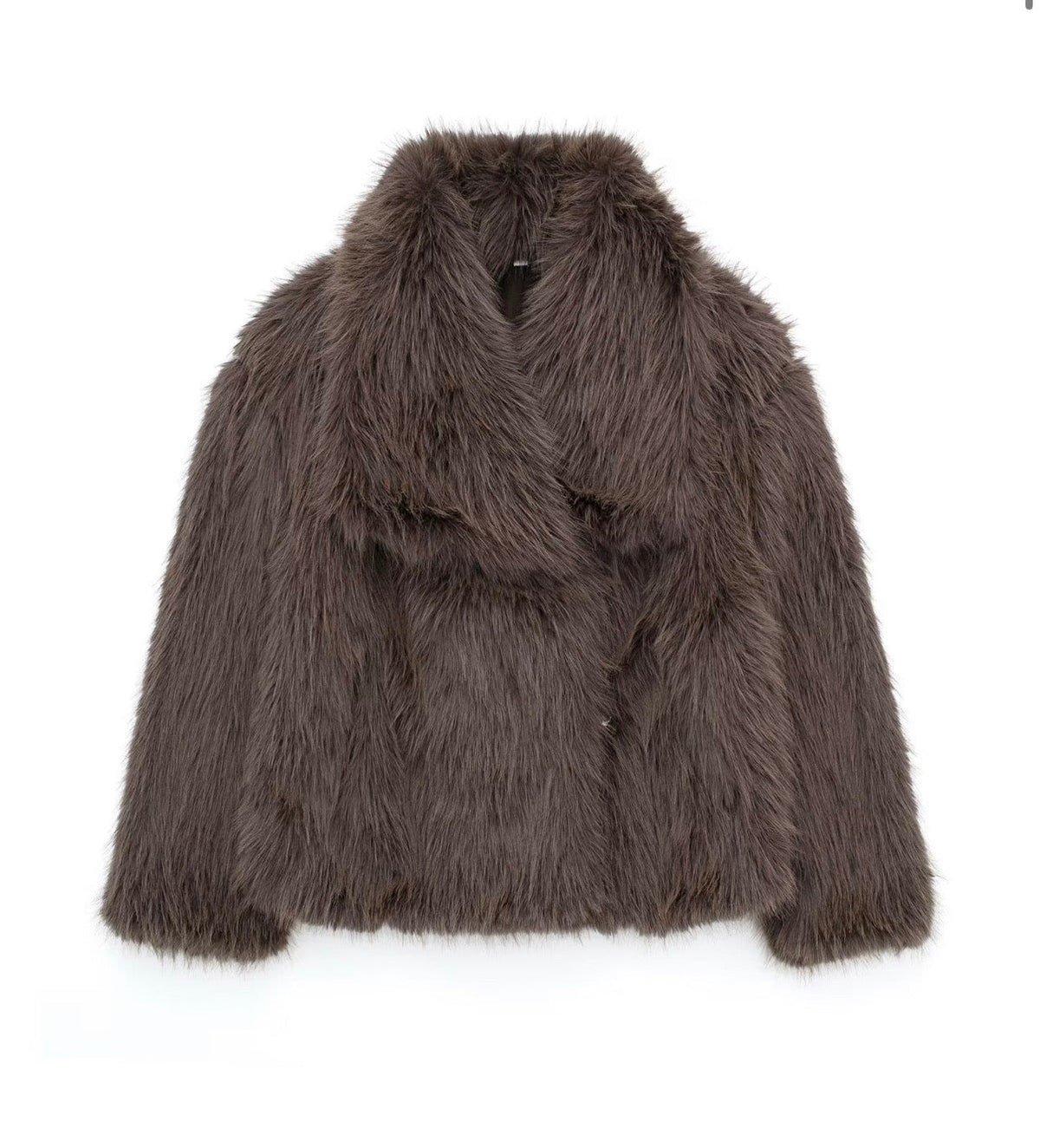 Damen Kurzmantel mit Schalkragen im Oversized-Schnitt