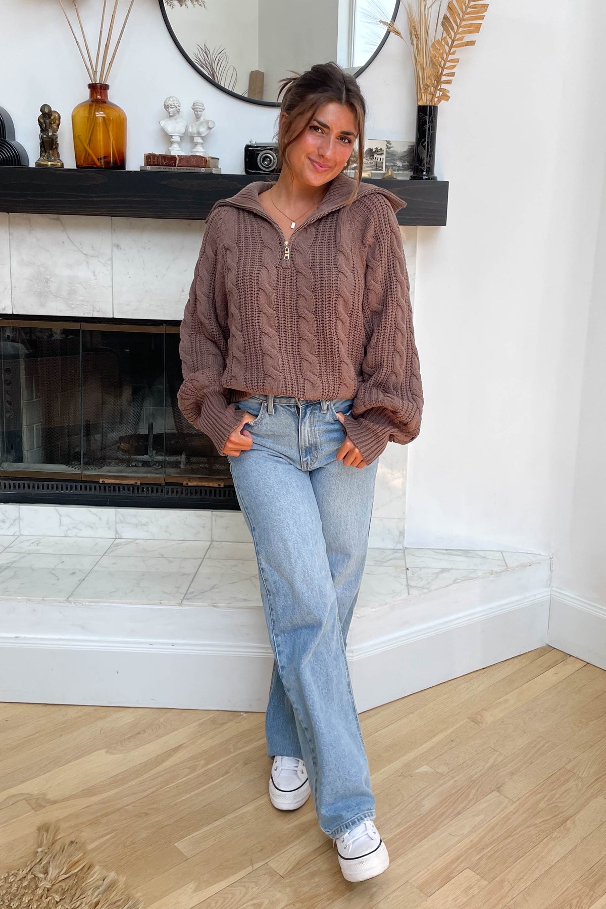 Damen Pullover mit Daumenschlaufen
