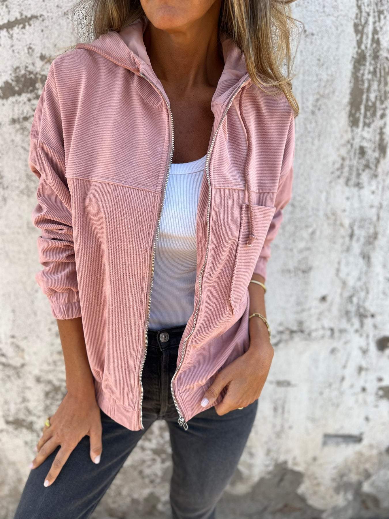 Damen Kapuzenjacke mit durchgehendem Reißverschluss