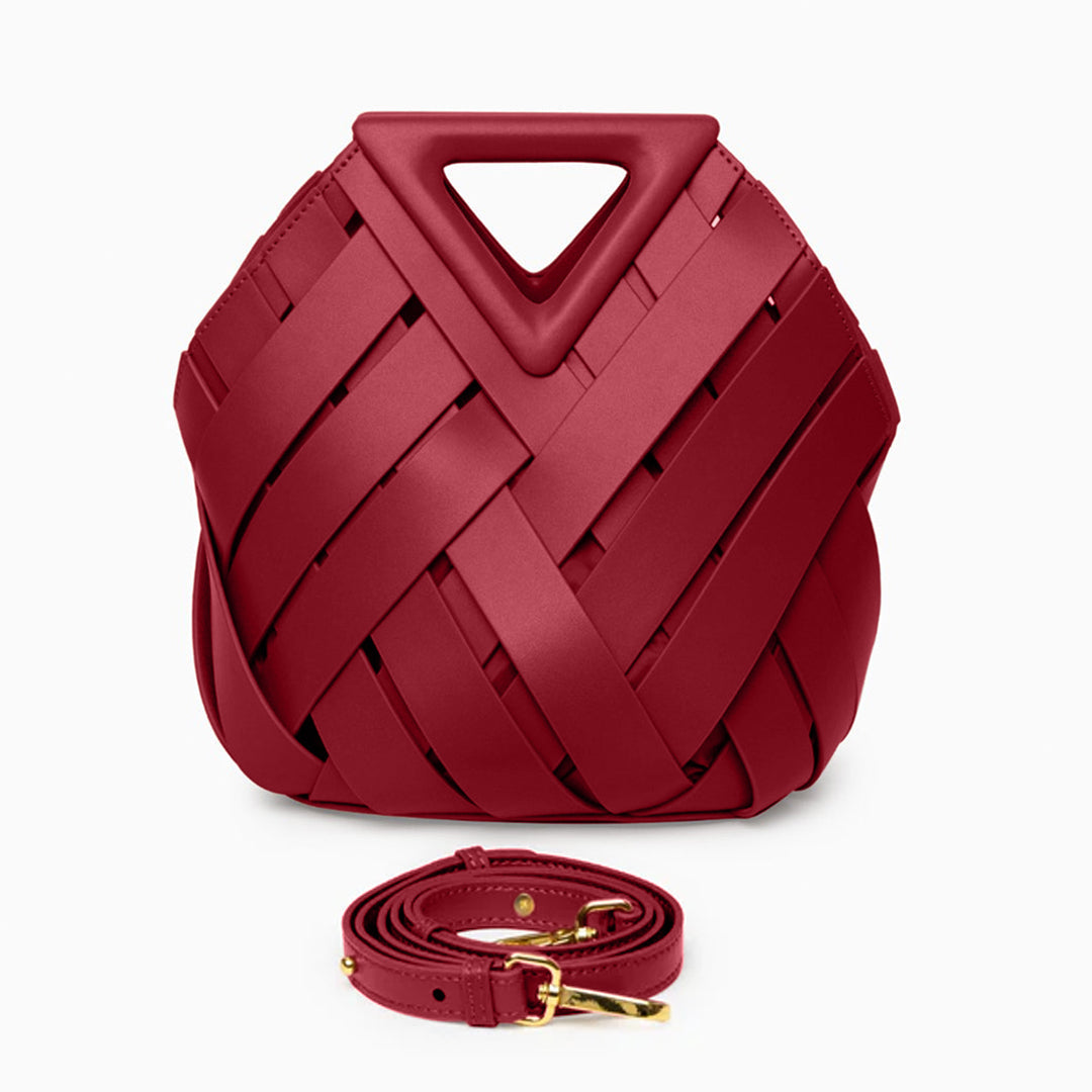 Damen Handtasche mit Flecht-Design und Dreieckshenkel