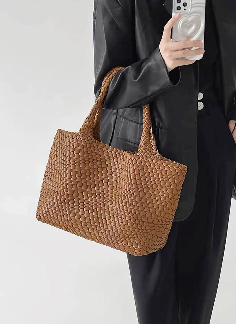 Damen strukturierte Tote Bag mit Flecht-Design