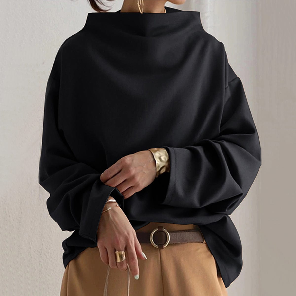 Damen High-Neck Top mit Relaxed Fit