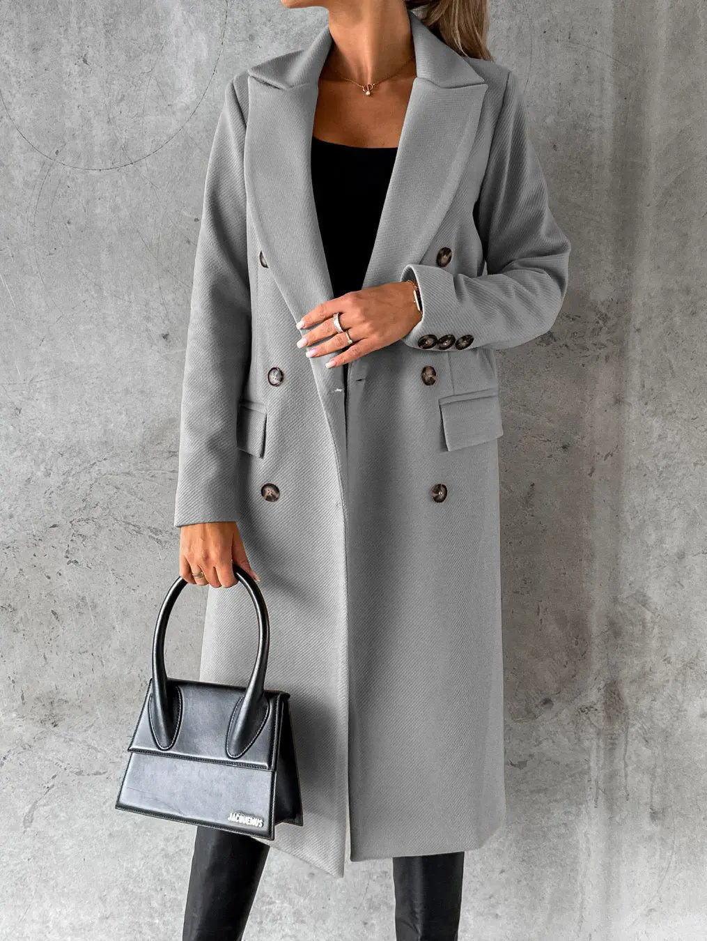 Damen langer Mantel mit tailliertem Schnitt
