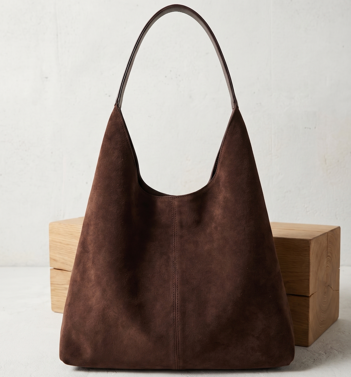 Damen Tote Bag im Wildleder-Look mit Magnetverschluss