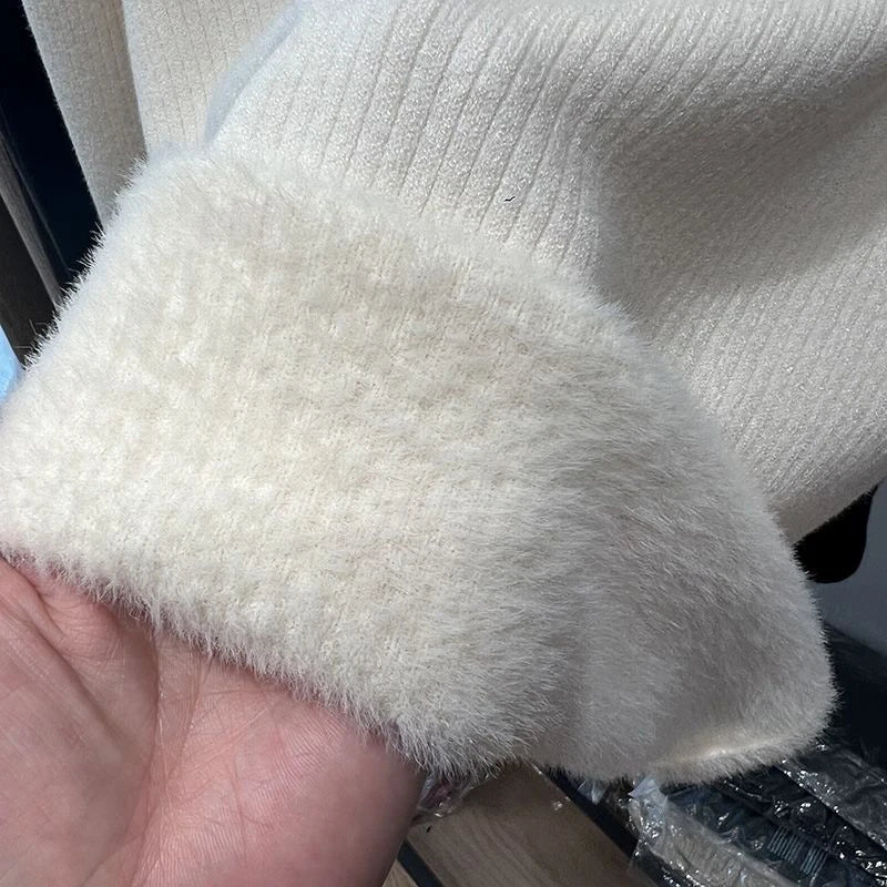 Damen warmer Pullover mit Stehkragen
