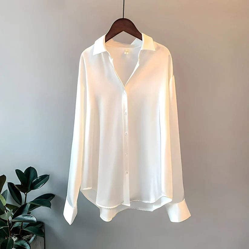 Damen Bluse mit Kragen und langen Ärmeln