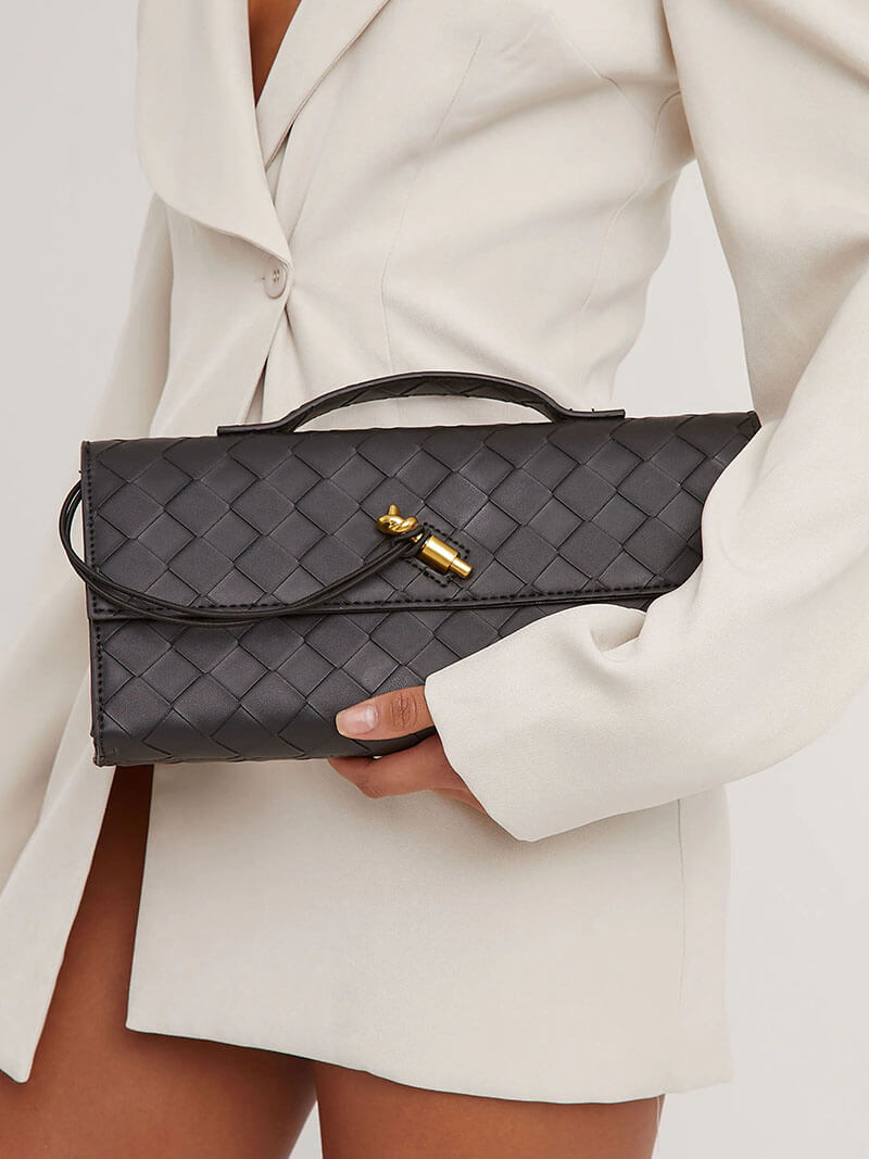 Damen leichte Clutch mit Flecht-Design