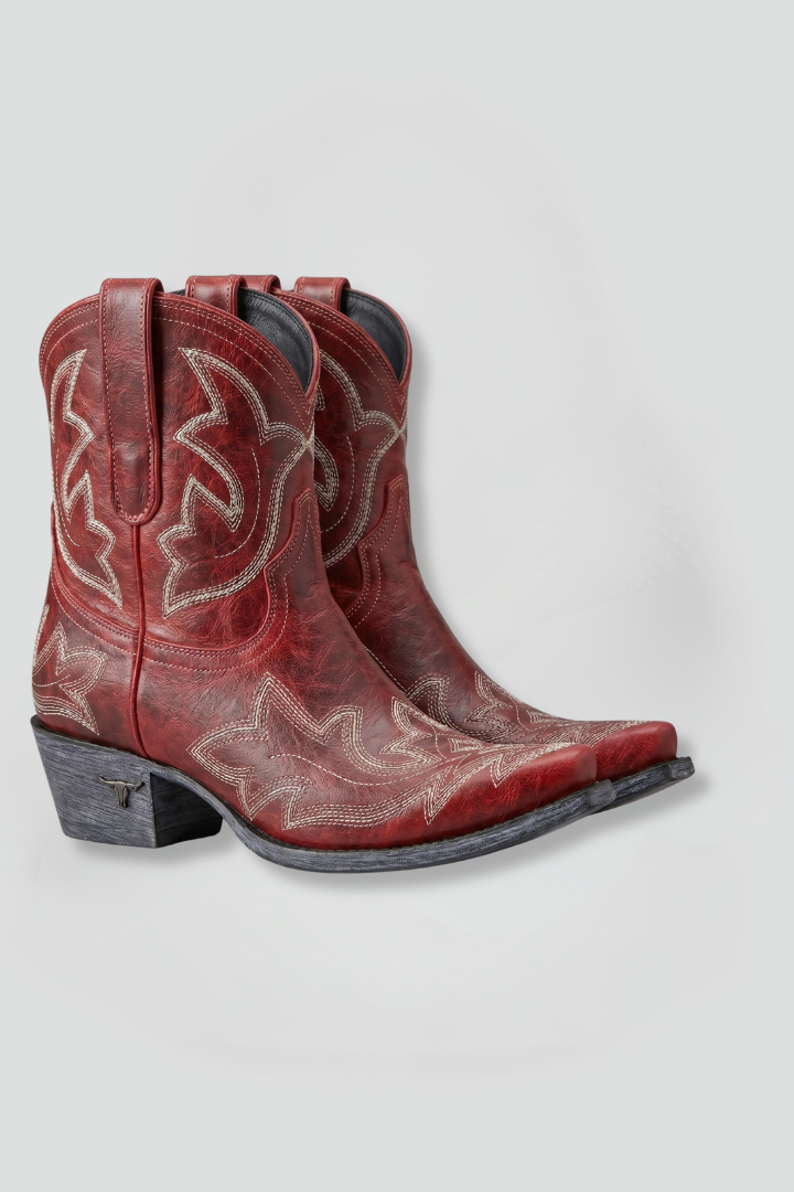 Damen Cowboystiefel aus Leder mit Stickerei